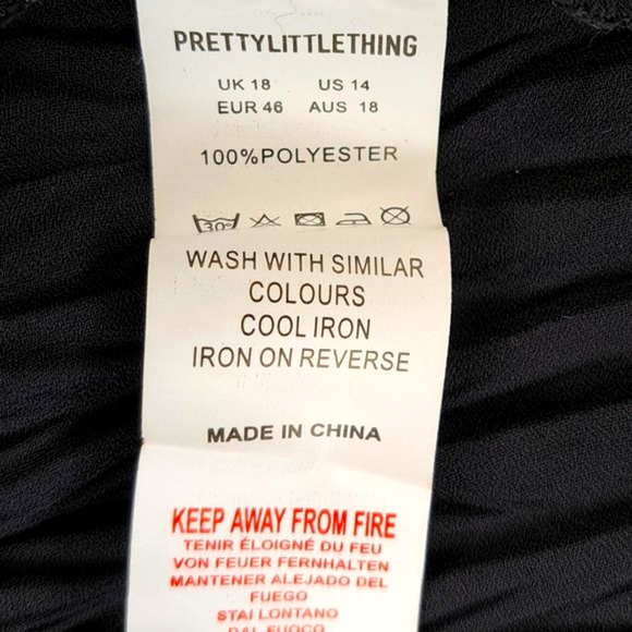 NEW PrettyLittleThing Black Button-Down Textured Blouse Size 14 - Picture 6 of 6